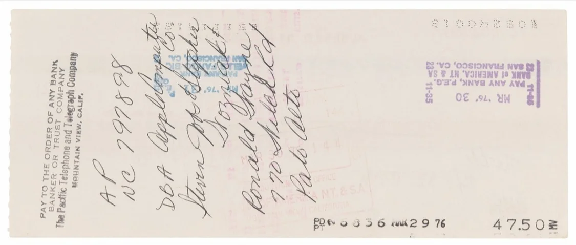 翻1851倍:蘋果罕見3位創始人同簽支票拍賣